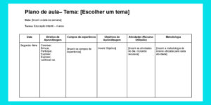 Modelo de Plano de Aula Confira 4 Opções Editáveis no Word