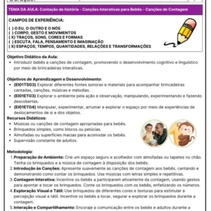 Planejamento Diário Educação Infantil BNCC 2025 0 a 1 ano e 6 meses