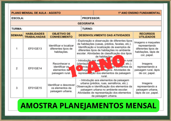 PLANEJAMENTO ANUAL E MENSAL 1º ANO BNCC 2024