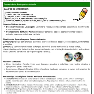 Plano de Aula Maternal de 2 a 3 anos alinhadoà BNCC 2024 editável no word
