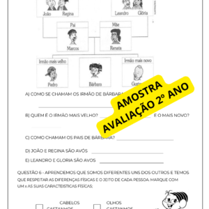 Avaliação primeiro bimestre segundo ano de acordo com ABN c