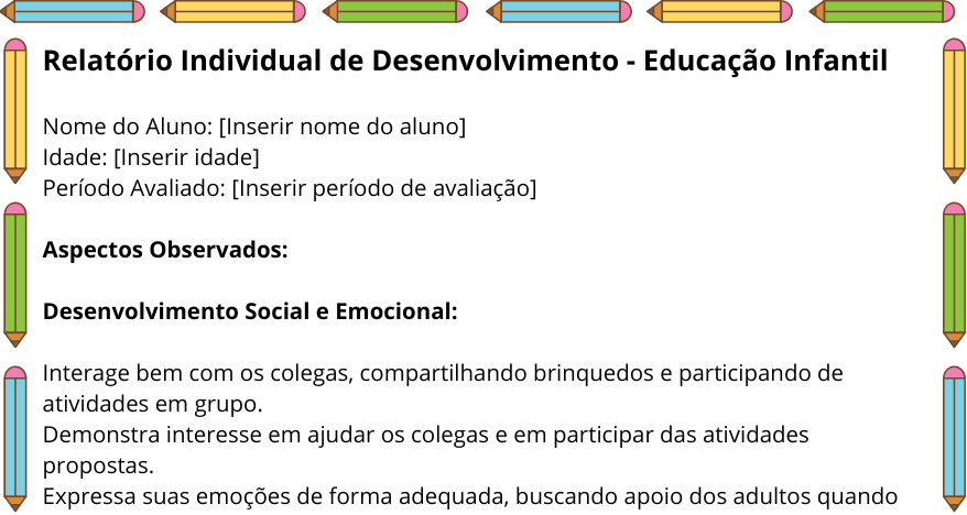 Relatório Individual de Desenvolvimento - Educação Infantil (1)