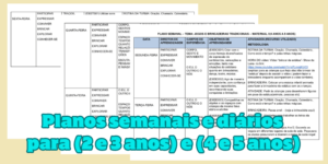 Plano de aula pronto para educação infantil semanal e diário com as habilidades da BNCC