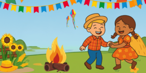 Plano de aula com tema Festa Junina para editar gratuitamente para alunos do maternal Com códigos e habilidades da BNCC