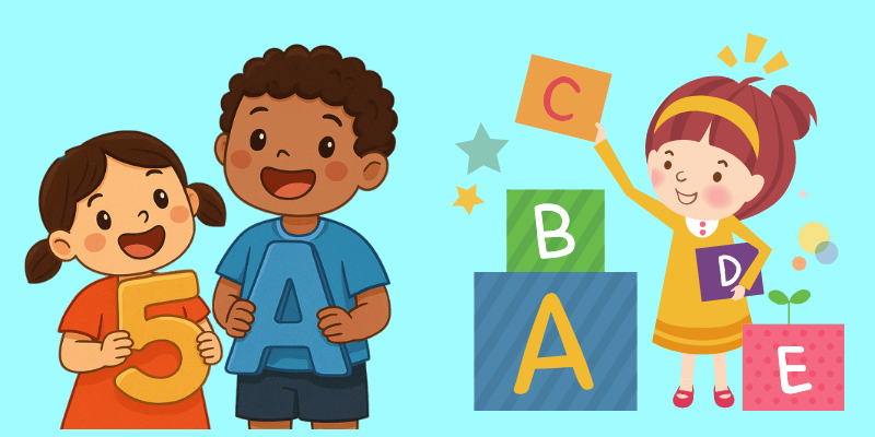 Plano de aula para a préescola vogais e números de 1 a 5 .