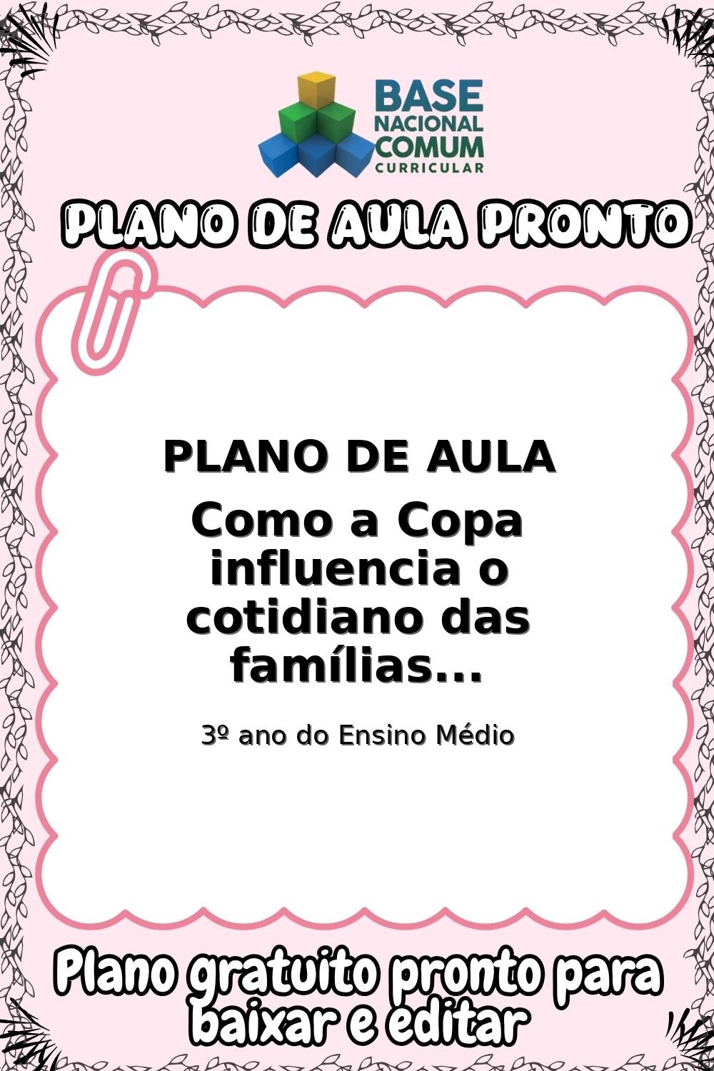 Plano de aula sobre Como a Copa influencia o cotidiano das famílias brasileiras